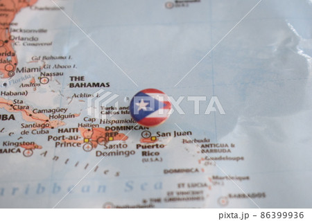 プエルトリコ 地図 世界地図 世界の写真素材