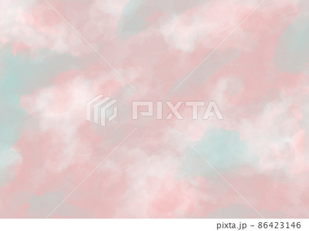 ピンク 雲 かわいい ふわふわの写真素材