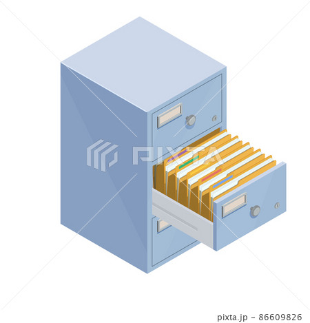 キャビネット タンス 引き出し 整理のイラスト素材