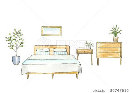 寝室 ベッドルーム のイラスト素材集 ピクスタ