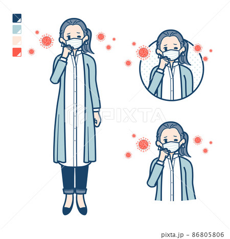 咳 マスクのイラスト素材