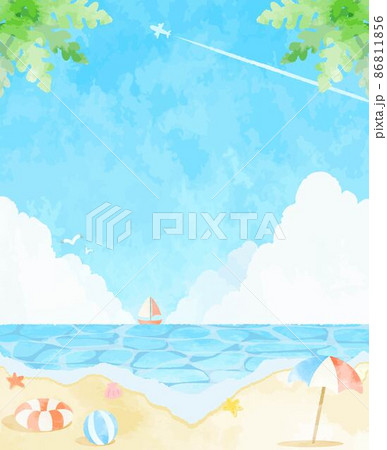 夏 水彩のイラスト素材