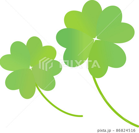 四葉のクローバー かわいいのイラスト素材
