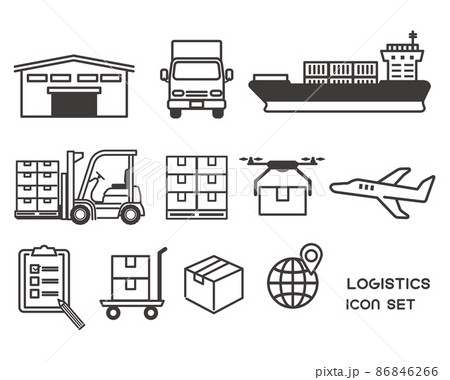 物流倉庫のイラスト素材
