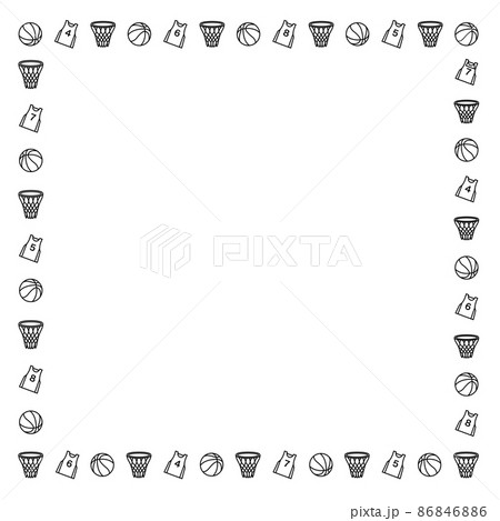 スポーツ フレーム バスケットボール バスケのイラスト素材