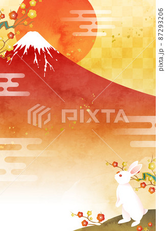 富士山 年賀状 富士 かっこいいのイラスト素材