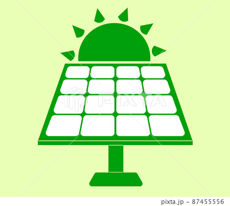 太陽光発電 発電 太陽光 アイコンのイラスト素材