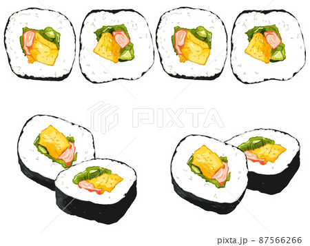巻き寿司のイラスト素材