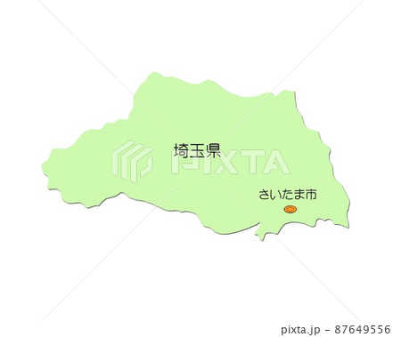 埼玉 埼玉県 地図 日本地図のイラスト素材