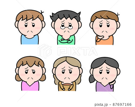 困り顔のイラスト素材