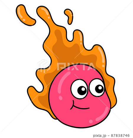 ファイヤーボール 火の玉 キャラクター 文字のイラスト素材 ファイヤーボール 火の玉 キャラクター 文字のイラスト素材