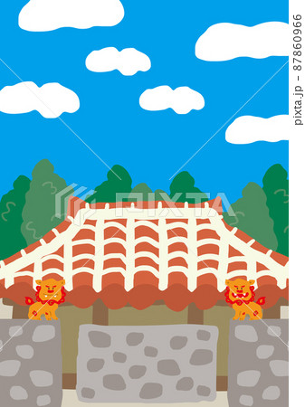 沖縄民家のイラスト素材