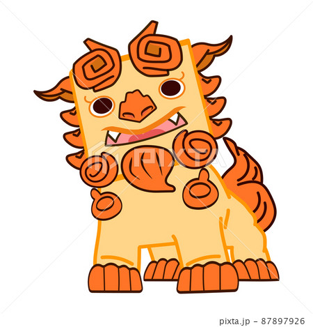 シーサー イラスト かわいいの写真素材
