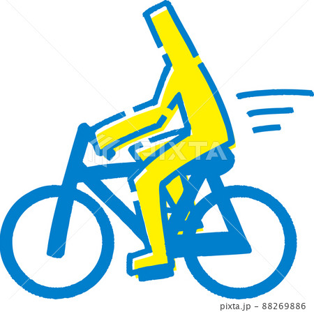 自転車 乗り物 イラスト 手書きのイラスト素材