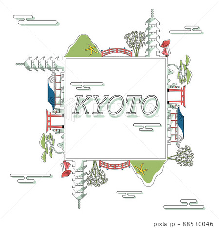 修学旅行 京都のイラスト素材