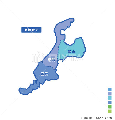 石川県地図のイラスト素材