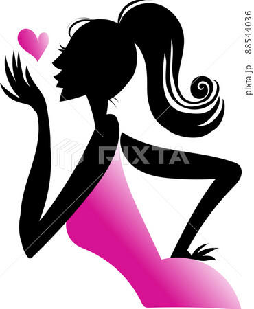 投げキッス ハート セクシーのイラスト素材