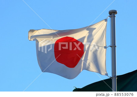 紅白旗の写真素材