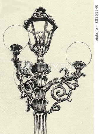 街灯 ヨーロッパのイラスト素材