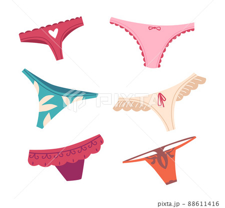 Women lingerie. Color ladies panties, female - Stock Illustration  [100336262] - PIXTA