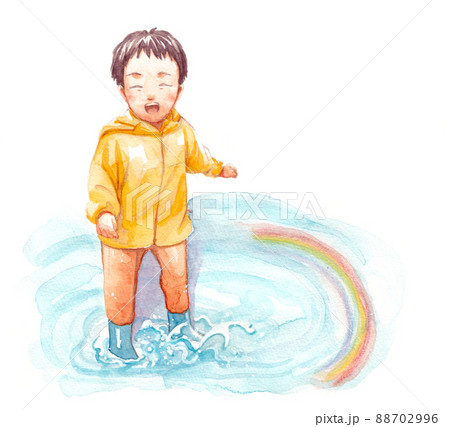 水たまりのイラスト素材