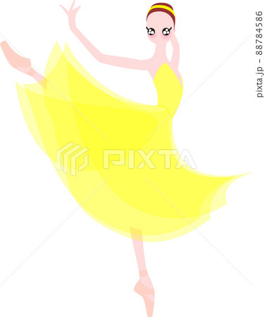 バレエ かわいい 女の子 バレリーナのイラスト素材
