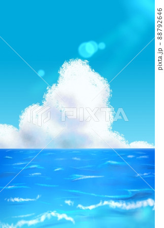 海 入道雲 空 夏のイラスト素材