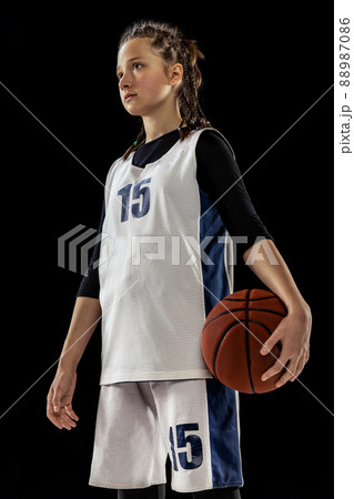 女子バスケ アスリート かっこいい バスケの写真素材