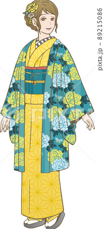 和装ヘアスタイルのイラスト素材