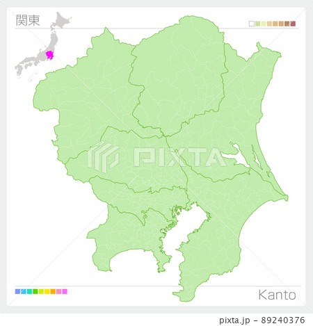 神奈川県地図のイラスト素材