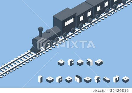 Sl 蒸気機関車 シルエット 鉄道の写真素材