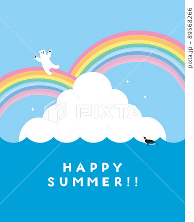 虹 イラスト ポップ かわいいの写真素材