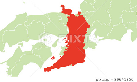 大阪府 日本 地図 地形のイラスト素材