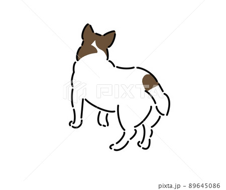 犬 後姿のイラスト素材