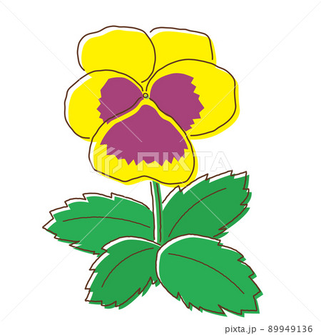 プランター 花 イラスト 紫色のイラスト素材