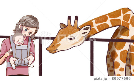 動物 キリン 正面のイラスト素材
