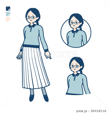 流し目のイラスト素材