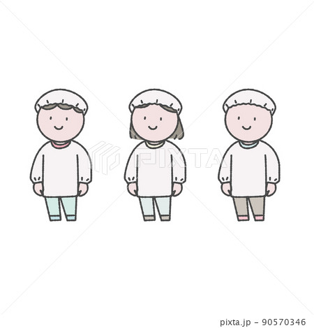 給食 配膳のイラスト素材