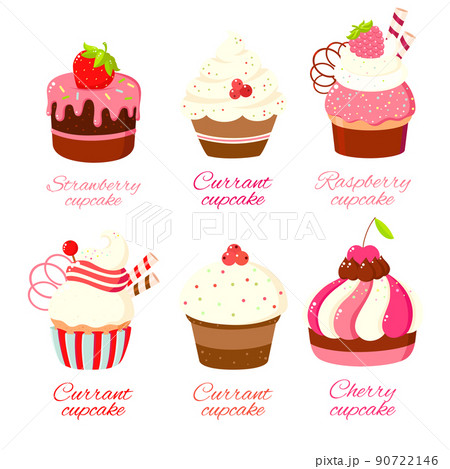 マフィン ケーキ カップケーキ 漫画のキャラクターのイラスト素材