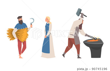 村の鍛冶屋のイラスト素材