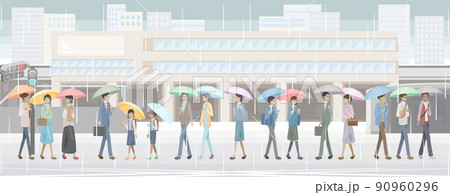 人混みのイラスト素材