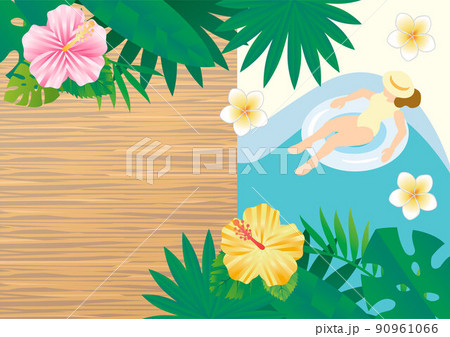 ビーチ リゾート ポップ 夏のイラスト素材