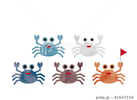 暑中見舞い 暑中お見舞い カニ 蟹のイラスト素材