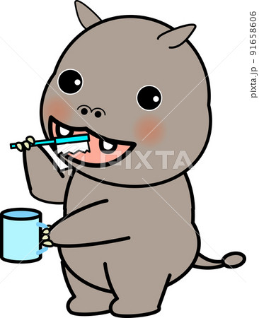 歯みがき カバ イラスト 歯磨きのイラスト素材