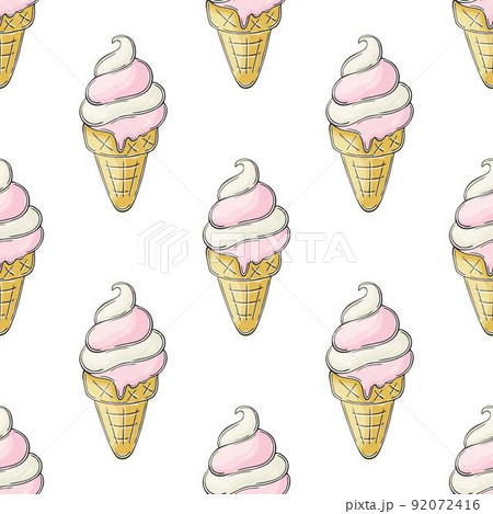 アイス パターン 壁紙 アイスクリームのイラスト素材