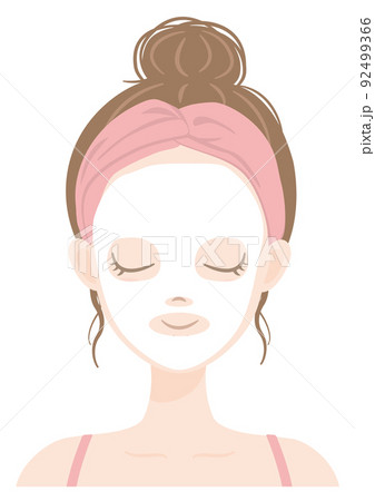 メイクシート 顔 女性 人物のイラスト素材 メイクシート 顔 女性 人物のイラスト素材