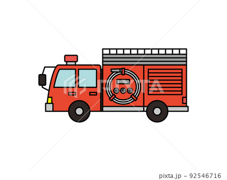 消防車 かわいいのイラスト素材