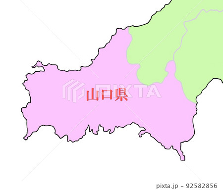 山口県地図のイラスト素材