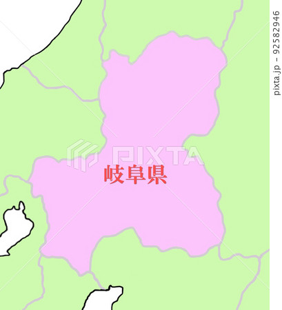 岐阜県 岐阜 マップ 地図のイラスト素材