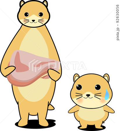 動物 ベクター ハムスター ゆるいのイラスト素材